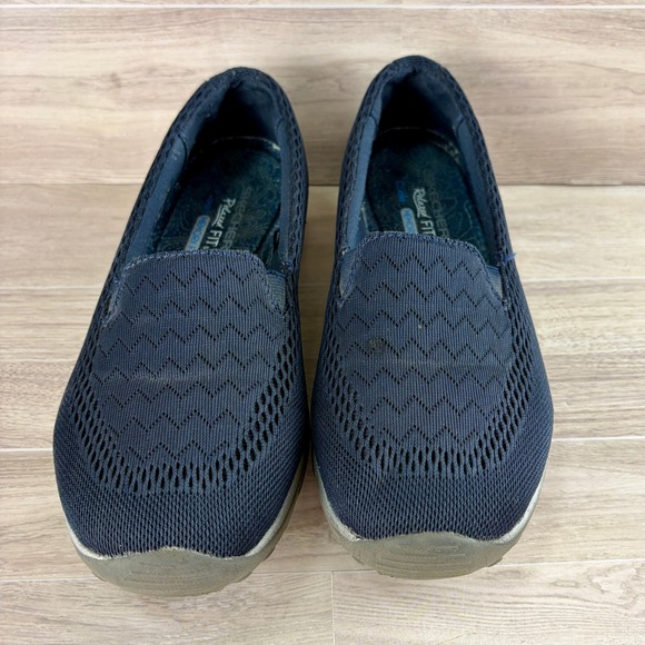 Skechers Shoes - Skechers Reggae Fest Willow Navy Blue Mesh Slip On Relaxed Fit Shoes Womens 6.5